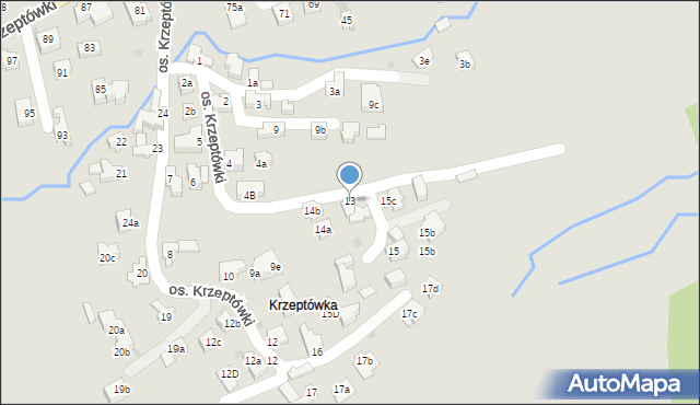 Zakopane, Krzeptówki, 13, mapa Zakopanego