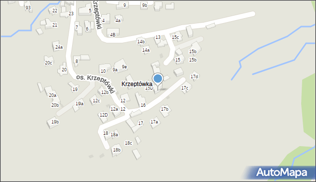 Zakopane, Krzeptówki, 15a, mapa Zakopanego