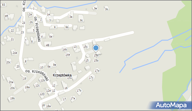 Zakopane, Krzeptówki, 15b, mapa Zakopanego