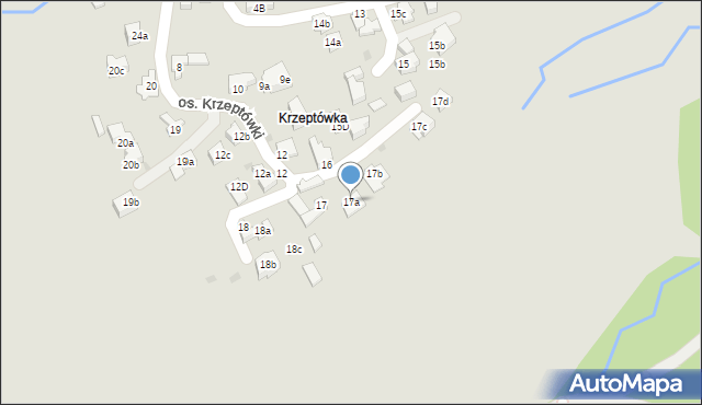 Zakopane, Krzeptówki, 17a, mapa Zakopanego