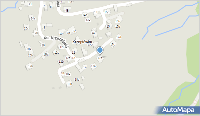 Zakopane, Krzeptówki, 17b, mapa Zakopanego