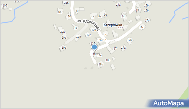 Zakopane, Krzeptówki, 18, mapa Zakopanego