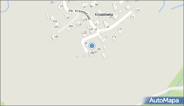 Zakopane, Krzeptówki, 18b, mapa Zakopanego