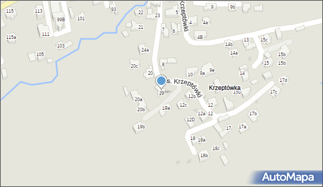 Zakopane, Krzeptówki, 19, mapa Zakopanego