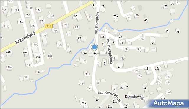 Zakopane, Krzeptówki, 23, mapa Zakopanego