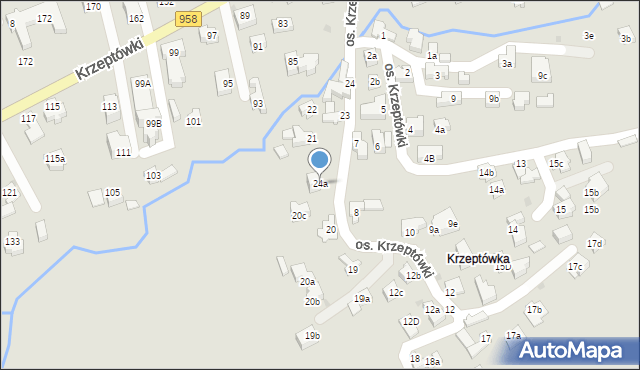 Zakopane, Krzeptówki, 24a, mapa Zakopanego