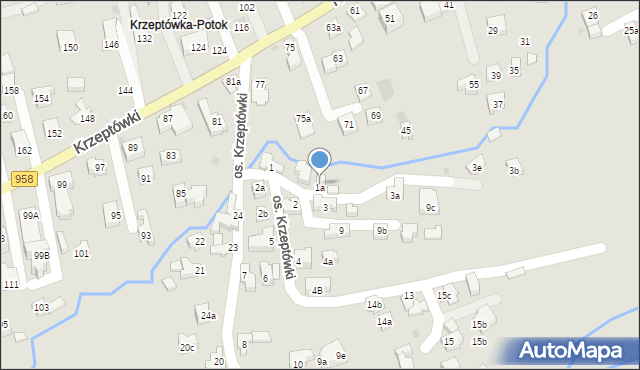 Zakopane, Krzeptówki, 3c, mapa Zakopanego