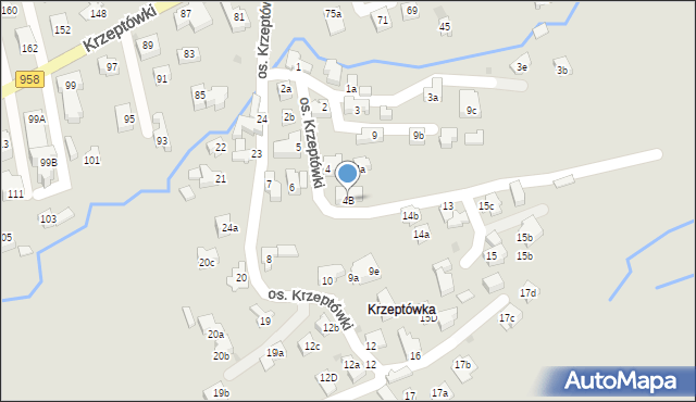 Zakopane, Krzeptówki, 4B, mapa Zakopanego