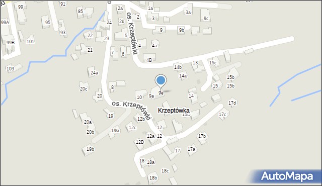 Zakopane, Krzeptówki, 9e, mapa Zakopanego
