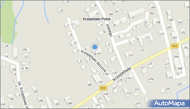 Zakopane, Krzeptówki Boczne, 6, mapa Zakopanego