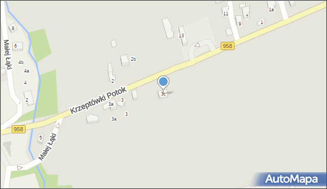 Zakopane, Krzeptówki Potok, 3c, mapa Zakopanego