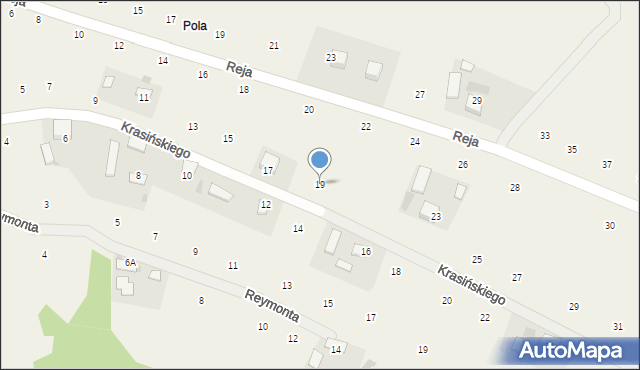 Zalasowa, Krasińskiego Zygmunta, 19, mapa Zalasowa