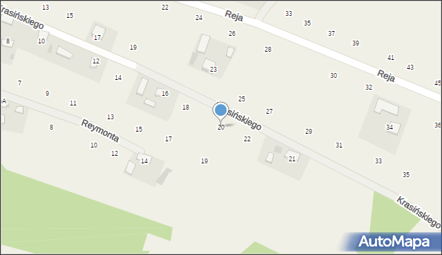 Zalasowa, Krasińskiego Zygmunta, 20, mapa Zalasowa