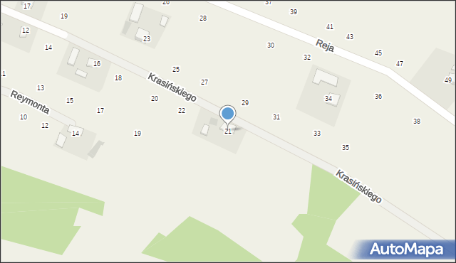 Zalasowa, Krasińskiego Zygmunta, 21, mapa Zalasowa