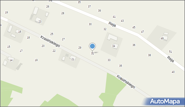 Zalasowa, Krasińskiego Zygmunta, 31, mapa Zalasowa