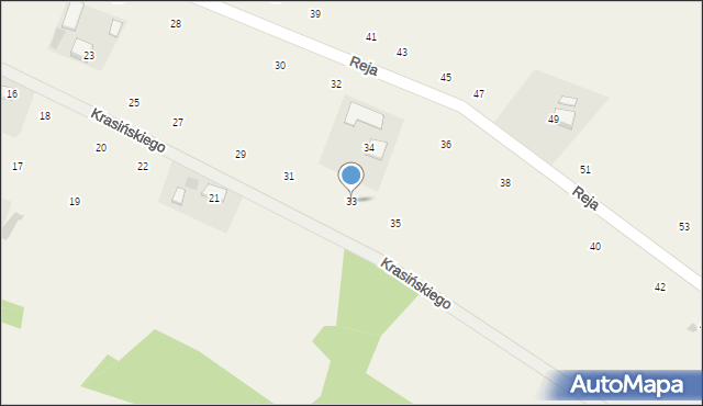 Zalasowa, Krasińskiego Zygmunta, 33, mapa Zalasowa