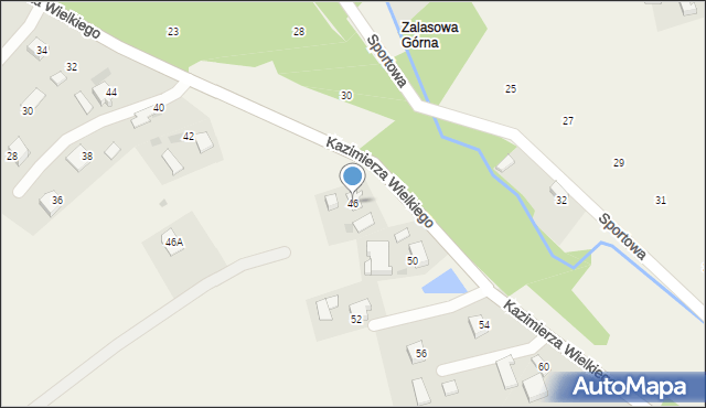 Zalasowa, Króla Kazimierza Wielkiego, 46, mapa Zalasowa