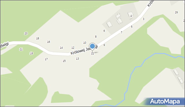 Zalasowa, Królowej Jadwigi, 11, mapa Zalasowa