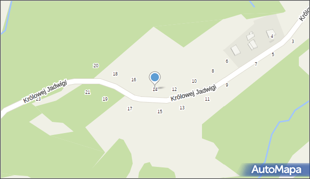 Zalasowa, Królowej Jadwigi, 14, mapa Zalasowa