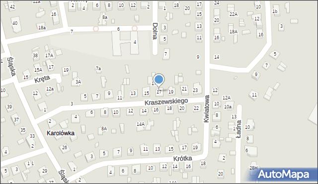 Zamość, Kraszewskiego Józefa Ignacego, 17, mapa Zamościa