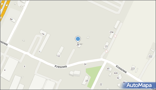 Zamość, Kresowa, 25, mapa Zamościa