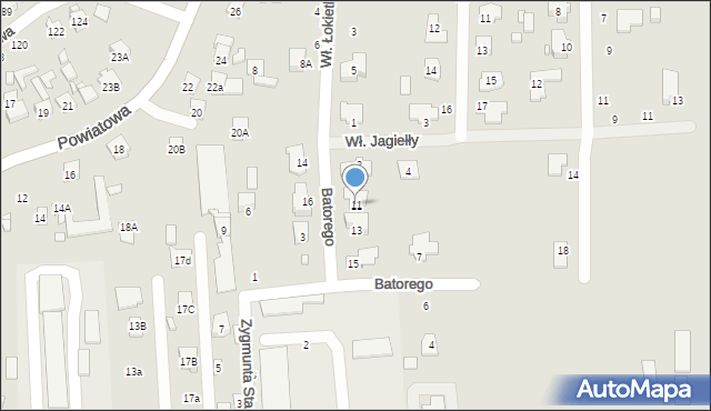 Zamość, Króla Władysława Łokietka, 11, mapa Zamościa
