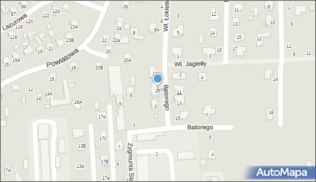 Zamość, Króla Władysława Łokietka, 16, mapa Zamościa