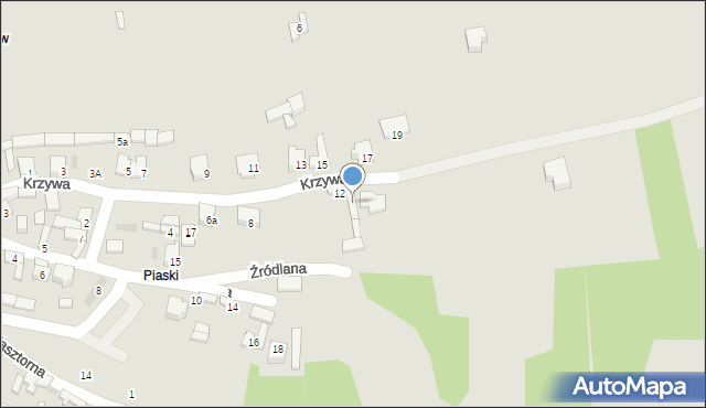 Żarki, Krzywa, 14, mapa Żarki