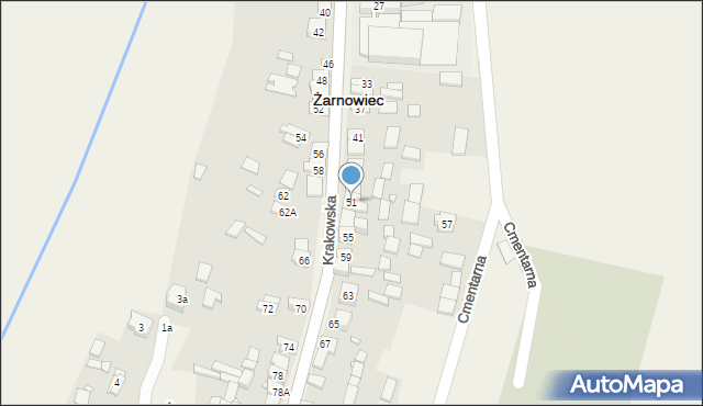 Żarnowiec, Krakowska, 51, mapa Żarnowiec