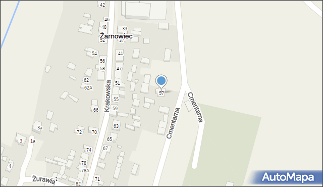 Żarnowiec, Krakowska, 57, mapa Żarnowiec