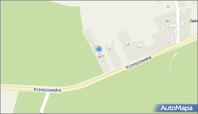 Zarzecze, Krzeszowska, 1b, mapa Zarzecze