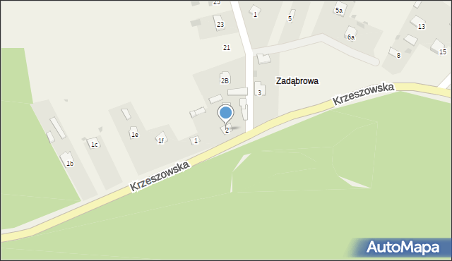 Zarzecze, Krzeszowska, 2, mapa Zarzecze