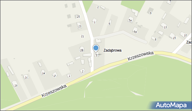 Zarzecze, Krzeszowska, 3, mapa Zarzecze