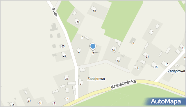 Zarzecze, Krzeszowska, 5, mapa Zarzecze