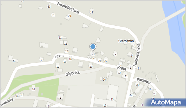 Zawichost, Kręta, 21, mapa Zawichost