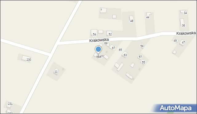 Zbludowice, Krakowska, 69A, mapa Zbludowice