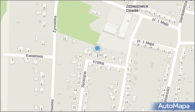 Zdzieszowice, Krótka, 8, mapa Zdzieszowice