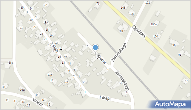 Żędowice, Krótka, 3, mapa Żędowice