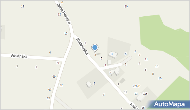 Zelków, Krakowska, 3, mapa Zelków