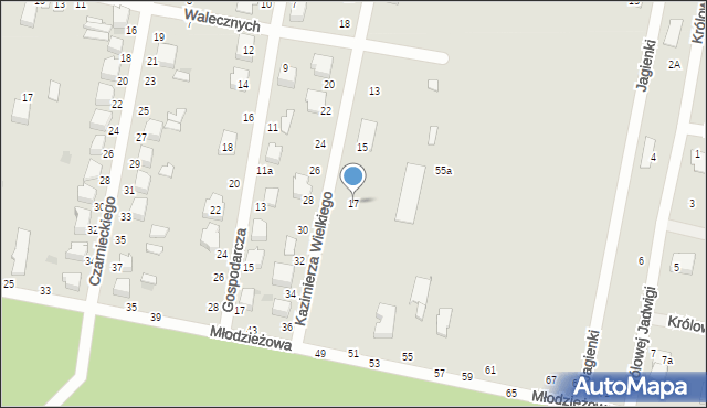 Zgierz, Króla Kazimierza Wielkiego, 17, mapa Zgierz