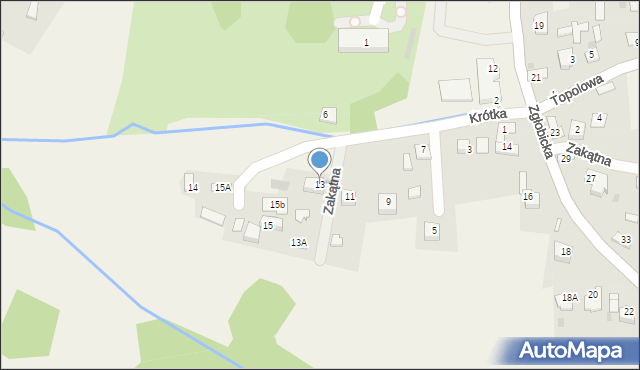 Zgłobice, Krótka, 13, mapa Zgłobice