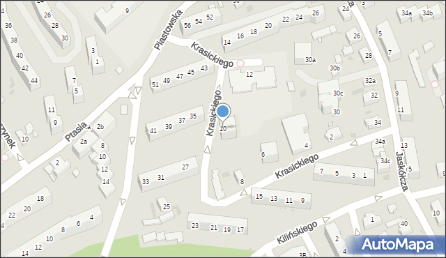 Zielona Góra, Krasickiego Ignacego, bp., 10, mapa Zielona Góra