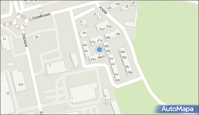 Zielona Góra, Kręta, 43e, mapa Zielona Góra