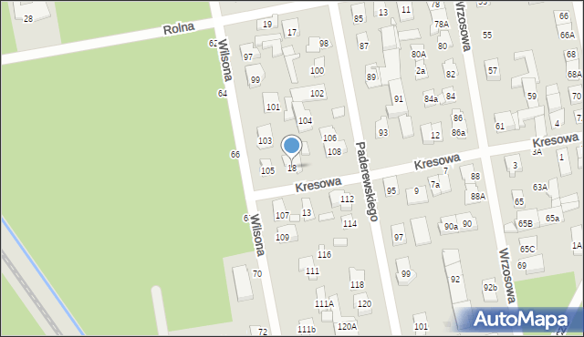 Zielonka, Kresowa, 18, mapa Zielonka