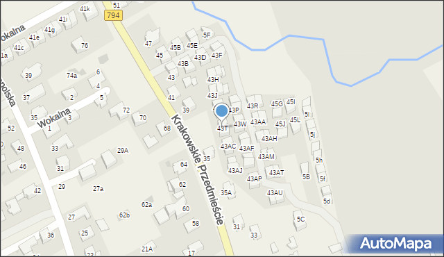 Zielonki, Krakowskie Przedmieście, 43T, mapa Zielonki