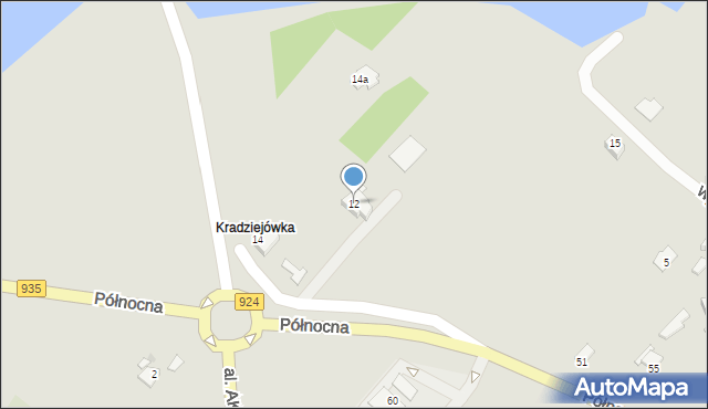 Żory, Kradziejówka, 12, mapa Żor