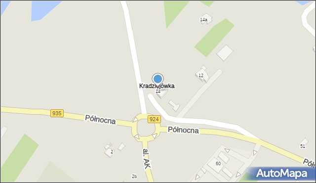 Żory, Kradziejówka, 14, mapa Żor