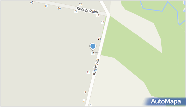 Zwoleń, Krańcowa, 13, mapa Zwoleń