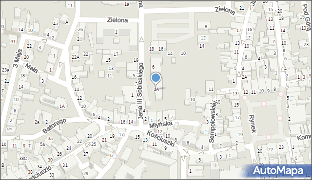 Żywiec, Króla Jana III Sobieskiego, 4A, mapa Żywiec