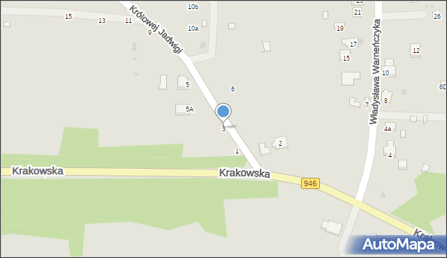 Żywiec, Królowej Jadwigi, 3, mapa Żywiec